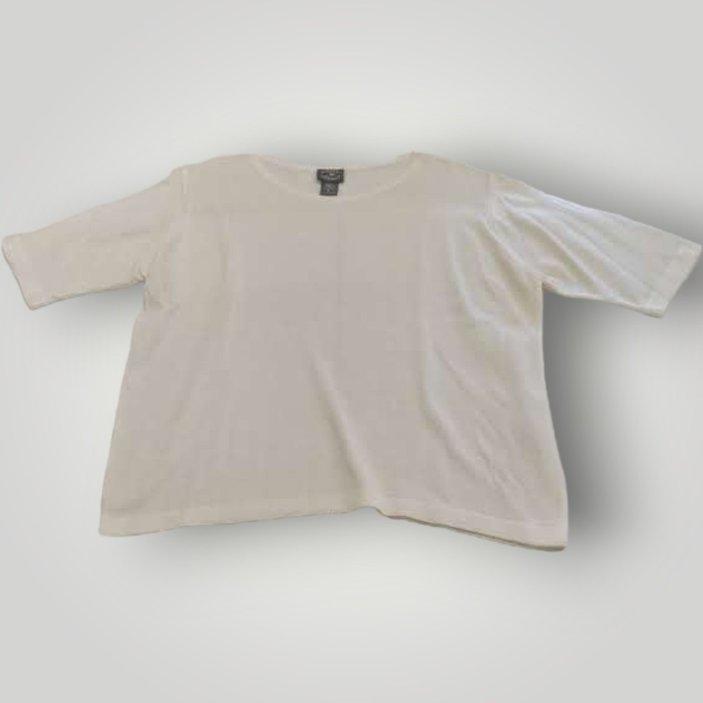 VTG Designers Originals Women's L Winter White Lightweight Sweater Made in USA